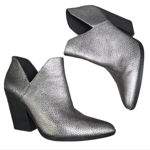 Naturalizer Rosetta Silver leather cutout ankle pointed toe booties womens 8 - Picture 1 of 9